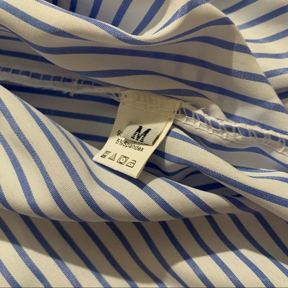 Blue and White Striped Cami Crop Top with Lace Trim and Tie Back - NWOT - Picture 12 of 15